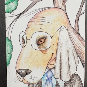 Magnet de frigider � Kapó Elemér, catel cu ochelari, Casa & Stil de viata, Echipamente de bucatarie, Decor de bucatarie, Magneti de frigider, Fotografie, grafica, desen, ilustratie, ARTYNOS