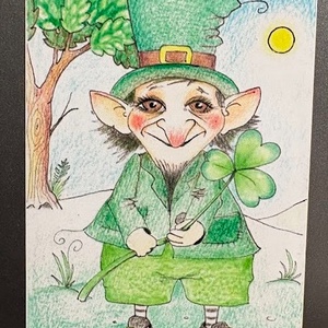 Magnet de frigider cu Sfantul Patrick, Casa & Stil de viata, Echipamente de bucatarie, Decor de bucatarie, Magneti de frigider, Fotografie, grafica, desen, ilustratie, ARTYNOS