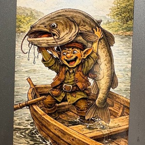 Magnet de frigider Kobold prinde somn, Casa & Stil de viata, Echipamente de bucatarie, Decor de bucatarie, Magneti de frigider, Fotografie, grafica, desen, ilustratie, ARTYNOS