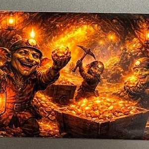 Magnet de frigider Kobolzii in mina de au, Casa & Stil de viata, Echipamente de bucatarie, Decor de bucatarie, Magneti de frigider, Fotografie, grafica, desen, ilustratie, ARTYNOS