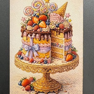 Magnet de frigider Tort, Casa & Stil de viata, Echipamente de bucatarie, Decor de bucatarie, Magneti de frigider, Fotografie, grafica, desen, ilustratie, ARTYNOS