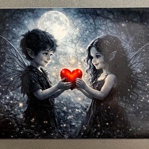 Magnet de frigider Micii zane gotice de Ziua Indragostitilor, Casa & Stil de viata, Echipamente de bucatarie, Decor de bucatarie, Magneti de frigider, Fotografie, grafica, desen, ilustratie, ARTYNOS