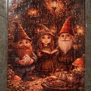 Puzzle magnet pentru frigider � Familia piticilor in casuta lor, Casa & Stil de viata, Echipamente de bucatarie, Decor de bucatarie, Magneti de frigider, Fotografie, grafica, desen, ilustratie, ARTYNOS