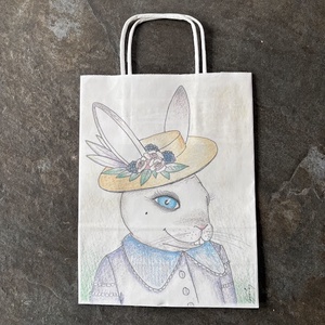 Punguta cadou � iepurasa de Paste, draguta, Accessorii si unelte, Hartie, Hartie decorativa, Fotografie, grafica, desen, ilustratie, ARTYNOS