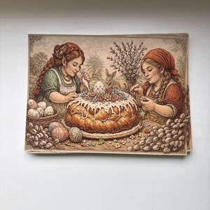 Carte postala � Spiriduse coac un cozonac de Paste, Casa & Stil de viata, Produse de papetarie, Carti postale, Fotografie, grafica, desen, ilustratie, ARTYNOS