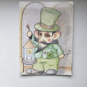 Carte postala � Spiridus de Ziua Sfantului Patrick, Casa & Stil de viata, Produse de papetarie, Carti postale, Fotografie, grafica, desen, ilustratie, ARTYNOS