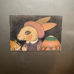 Magnet de frigider cu iepuras de Paste cu ou incondeiat, Casa & Stil de viata, Echipamente de bucatarie, Decor de bucatarie, Magneti de frigider, Fotografie, grafica, desen, ilustratie, ARTYNOS