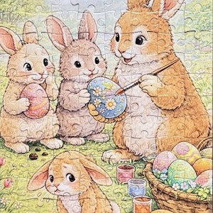 Puzzle magnet de frigider � Vopsire amuzantă a ouălor de Paște - decor de sărbători - decorațiuni de paște - alte creații de paște - Artynos.ro