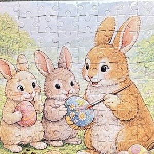 Puzzle magnet de frigider � Vopsire amuzantă a ouălor de Paște - decor de sărbători - decorațiuni de paște - alte creații de paște - Artynos.ro