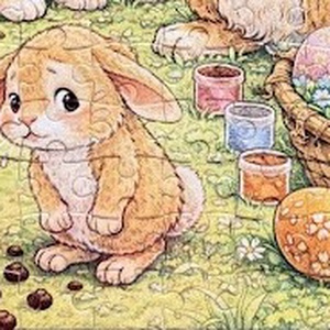 Puzzle magnet de frigider � Vopsire amuzantă a ouălor de Paște - decor de sărbători - decorațiuni de paște - alte creații de paște - Artynos.ro