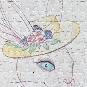 Puzzle magnet de frigider � Drăgălașă iepurașă de Paște - decor de sărbători - decorațiuni de paște - alte creații de paște - Artynos.ro