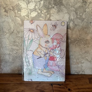 Puzzle magnet de frigider � Iepuras care picteaza oua de Paste, Decor de sarbatori, Decoratiuni de Paste, Alte creatii de Paste, Fotografie, grafica, desen, ilustratie, ARTYNOS