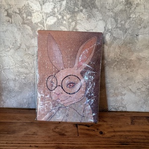 Puzzle magnet pentru frigider � Iepure de Paste cu ochelari, Decor de sarbatori, Decoratiuni de Paste, Alte creatii de Paste, Fotografie, grafica, desen, ilustratie, ARTYNOS