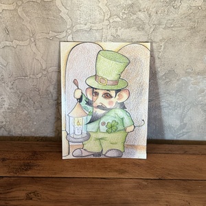 Carte postala � Spiridus de Ziua Sfantului Patrick, Casa & Stil de viata, Produse de papetarie, Carti postale, Fotografie, grafica, desen, ilustratie, ARTYNOS