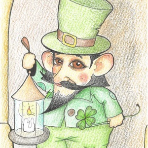 Carte poștală � Spiriduș de Ziua Sfântului Patrick - casă & stil de viață - produse de papetărie - cărți poștale - Artynos.ro