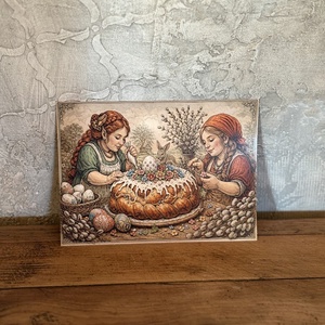 Carte postala � Spiriduse coac un cozonac de Paste - Artynos.ro