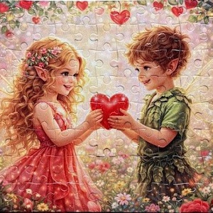 Puzzle magnet pentru frigider � Zâne copii de Ziua Îndrăgostiților - casă & stil de viață - echipamente de bucătărie - decor de bucătărie - magneți de frigider - Artynos.ro