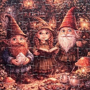 Puzzle magnet pentru frigider � Familia piticilor în căsuța lor - casă & stil de viață - echipamente de bucătărie - decor de bucătărie - magneți de frigider - Artynos.ro