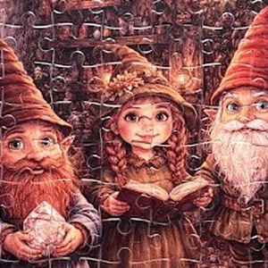 Puzzle magnet pentru frigider � Familia piticilor în căsuța lor - casă & stil de viață - echipamente de bucătărie - decor de bucătărie - magneți de frigider - Artynos.ro