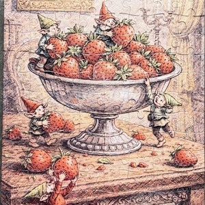 Puzzle magnet pentru frigider � Spiridușii hoți de căpșuni - casă & stil de viață - echipamente de bucătărie - decor de bucătărie - magneți de frigider - Artynos.ro