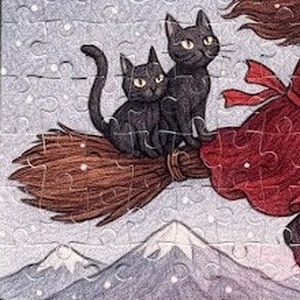 Puzzle magnet de frigider � Vrăjitoare mică zburătoare - casă & stil de viață - echipamente de bucătărie - decor de bucătărie - magneți de frigider - Artynos.ro