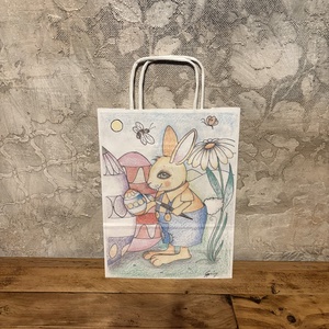 Punguta cadou � iepuras de Paste cu ou incondeiat, Decor de sarbatori, Decoratiuni de Paste, Alte creatii de Paste, Fotografie, grafica, desen, ilustratie, ARTYNOS