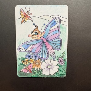 Magnet frigider Spiridus fluture , Casa & Stil de viata, Echipamente de bucatarie, Decor de bucatarie, Magneti de frigider, Fotografie, grafica, desen, ilustratie, ARTYNOS