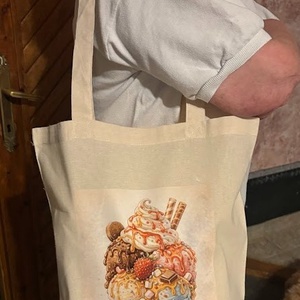 Geantă tote natur din pânză cu ilustrație înghețată � design artistic digital - genți și portofele - geantă pentru cumpărături - totebaguri - Artynos.ro