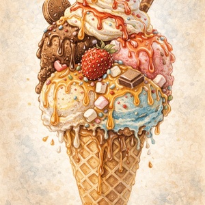 Geantă tote natur din pânză cu ilustrație înghețată � design artistic digital - genți și portofele - geantă pentru cumpărături - totebaguri - Artynos.ro