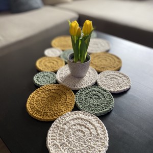 Ruleta de masa crosetata, fata de masa - mustar, salvie, ecru, , , ARTYNOS