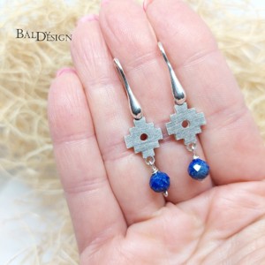 Cercei Inca chakana cu lapis lazuli -  - Artynos.ro