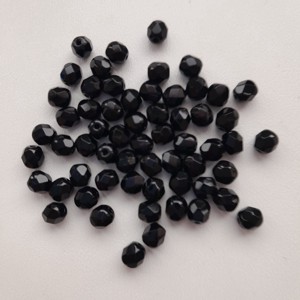 Margele cehe fatetate din sticla - 5mm - 60 buc / pachet - negru, , , ARTYNOS