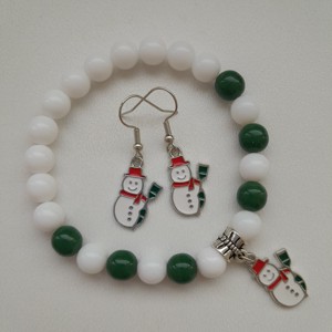 Set de bijuterii Snowman - brățară, cercei -  - Artynos.ro