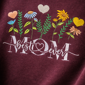 Hanorac cu broderie Best Mom Ever - îmbrăcăminte și modă - haine damă - hanorace, cardigane - Artynos.ro