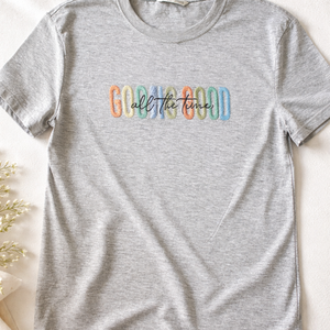 Tricou brodat God is good - Artynos.ro