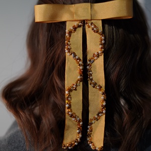 Fundă de  păr  cu mărgele - îmbrăcăminte și modă - accesorii păr - accesorii de păr - Artynos.ro
