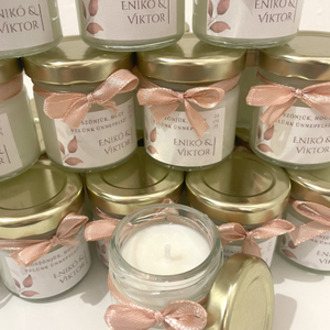 Lumânare din ceară de soia cadou de mulțumire pentru nuntă - 40 ml - accesorii nuntă - amintiri și cadouri de nuntă - cadouri de bun venit nuntă - Artynos.ro