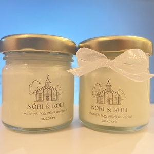 Lumanare din ceara de soia cadou de multumire pentru nunta - 40 ml - Artynos.ro