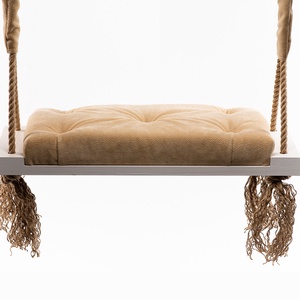 Leagan alb cu tapiterie bej pentru adulti, Casa & Stil de viata, Accesorii pentru casa si gradina, Mobilier si banci de gradina , Prelucrarea lemnului, Obiecte pictate, ARTYNOS