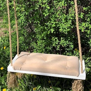 Leagăn alb cu tapițerie bej pentru adulți - casă & stil de viață - accesorii pentru casă și grădină - mobilier și bănci de grădină  - Artynos.ro