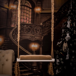 Leagăn alb cu tapițerie bej pentru adulți - casă & stil de viață - accesorii pentru casă și grădină - mobilier și bănci de grădină  - Artynos.ro