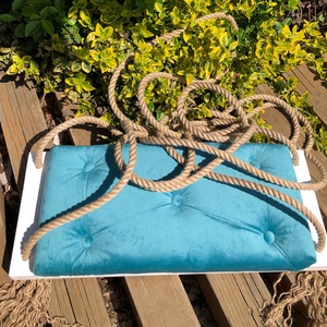 Leagăn alb cu tapițerie turcoaz pentru adulți - casă & stil de viață - accesorii pentru casă și grădină - mobilier și bănci de grădină  - Artynos.ro