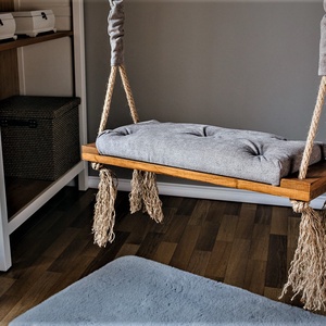 Leagăn natur cu tapițerie gri pentru adulți - casă & stil de viață - accesorii pentru casă și grădină - mobilier și bănci de grădină  - Artynos.ro