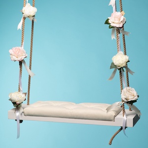 Leagăn extra large, alb cu tapițerie alb pentru adulți - casă & stil de viață - accesorii pentru casă și grădină - mobilier și bănci de grădină  - Artynos.ro