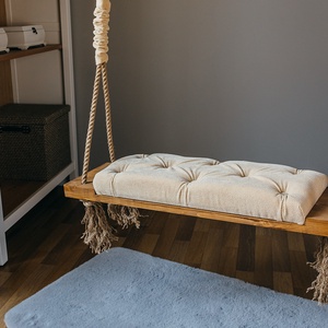 Leagăn extra large, natur cu tapițerie bej pentru adulți - casă & stil de viață - accesorii pentru casă și grădină - mobilier și bănci de grădină  - Artynos.ro