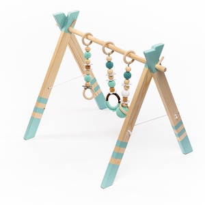  Baby gym - turcoaz - Centru de activitate din lemn pentru bebeluși  - Artynos.ro