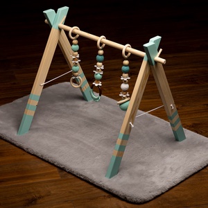  Baby gym - turcoaz - Centru de activitate din lemn pentru bebeluși  - jucării și echipamente pentru copii - jocuri de mișcare - Artynos.ro