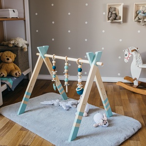  Baby gym - turcoaz - Centru de activitate din lemn pentru bebeluși  - jucării și echipamente pentru copii - jocuri de mișcare - Artynos.ro