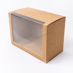 Cutie handmade cu fereastra transparenta dimensiune 18x10x12 cm, set 5buc, Casa & Stil de viata, Decoratiuni de casa, Decoratiuni de masa si rafturi, Cutii de decor, Arta de hartie, Cutie cadou handmade din carton kraft, cu fereastra transparenta, dimensiune 18 x 10 x 12 cm. Fieca..., ARTYNOS