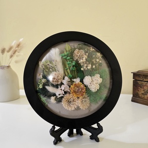 Tablou rotund realizat manual cu flori naturale criogenate, Casa & Stil de viata, Decoratiuni de casa, Decoratiuni de pereti, Decoratiuni cu licheni, Aranjament de flori, Prelucrarea lemnului, ARTYNOS